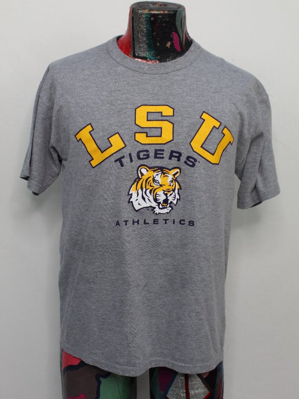 LSU TIGERS NCAA Russell Athletic Mens Gray Tshirt Medium
